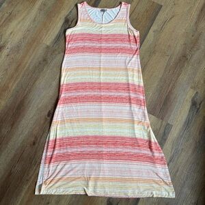 J. Jill Multi-Stripe Tank Style Maxi Dress Sz. MP